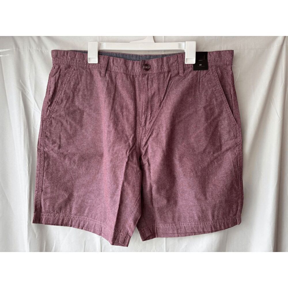 14th and Union Flat Front Chambray Trim Fit Shorts Mens Size 40